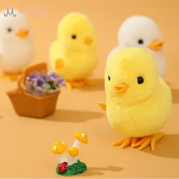 Креативен Жълт Ефект Пиле Плюшени Заводные Играчки Моделиране на Обучение Ходячая Пиле Интересна Играчка Завийте Кукла за Бебето