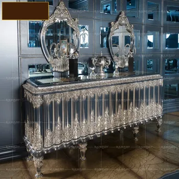 Европейски стил от масивно дърво издълбани страничната маса за хранене, гардероб кабинет, веранда вила дворец луксозна всекидневна шкафчета чай шкаф