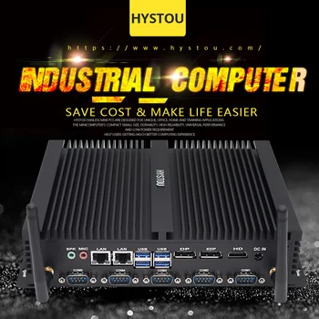 Процесор HYSTOU Intel Core i5-8250Ui7-8550U 8-то поколение, UHD графика 620 4K, двойна гигабайтная локална мрежа, Безвентиляторный промишлен мини PC