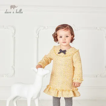 DB14476 дейв bella/ есента рокля с хубав нос за малки момичета, детско модно премяна, детски дрехи в стил лолита