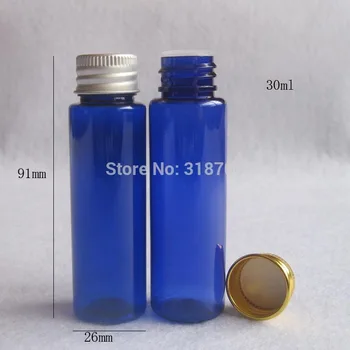 100x30 мл Синьо PET бутилка с алуминиева капачка, 1 унция на пластмасови бутилки за крема контейнер.30 cc Pet опаковка