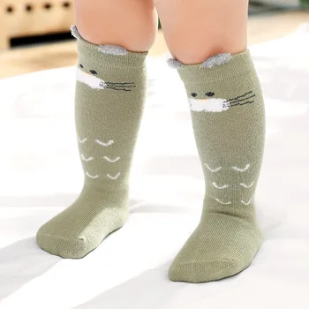 1 Чифт Прекрасни Детски Чорапи с лисици ръка, Нескользящие Памучни Дълги Чорапи с Дръжки за Малките Момичета, Момчета, Новородени Гольфов