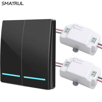 SMATRUL 433 Mhz Безжични Ключа на Светлината Smart Push RF Дистанционно Управление AC 110-220 В Приемника 50 М Стенни Панела бутон Спалня Лампа 1000 W