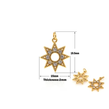Златни Висулки във формата на Звезди от месинг и цирконий, Висококачествени Аксесоари За бижута, Аксесоари за Открития 