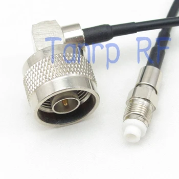 6in N plug под прав ъгъл към FME женски конектор RF конектор адаптер 15 см Косичка коаксиален кабел RG174 кабел за удължаване