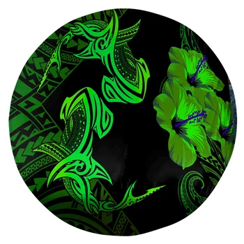 CLOOCL Полинезия Кръгли Подложки 3D Графичен Зелен Florla Кийт Костенурка Татуировки Модел Килими за Хола RugsDropShipping