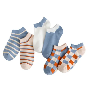 Модни Сладки Памучни Ниски Чорапи, Дамски Летни Чорапи До Глезените В Стил Колеж, Къси Чорапи За Момичета, Ежедневни Дишащи Улични Тънки Чорапи