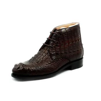 hulangzhishi внос на мъжки обувки от нильской крокодилска кожа, Чисти Мъжки обувки от крокодилска кожа ръчно изработени, Къси мъжки обувки от нильской крокодилска кожа