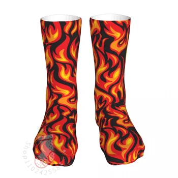 Забавни Огнени Дамски Чорапи 2022 Мъжки Ретро Аниме Чорапи За Колоездене