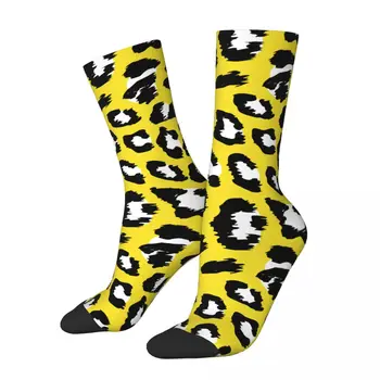 Хип-хоп Цветни Снежните Леопардовые Баскетболни Чорапи От Полиестер с Животни Дълги Чорапи за Жени, Мъже, Абсорбиращи Потта