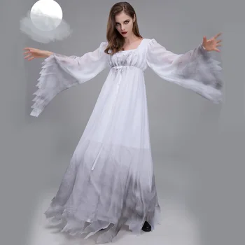 Жената Вампир Зомбита Облечи Хелоуин Призрак на булката Cosplay Духовна Любов Бяла Рокля за жените