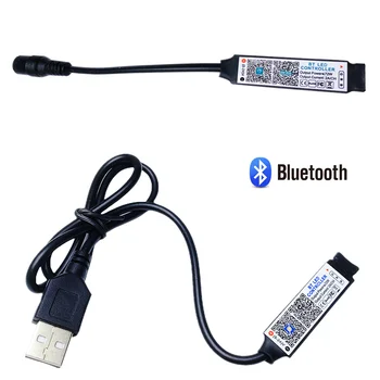 Мини RGB Bluetooth-Съвместим Контролер Музикален Led Лампа Smart APP Control За 3528 smd 5050 COB RGB Лента USB DC 5 В 12 В 24 В