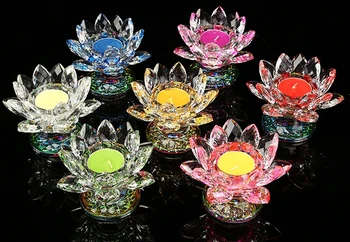 Mix K9 кристални поставки за маслени лампи, свещници за Буда, монослой, за да проверите за Буда във формата на Лотос