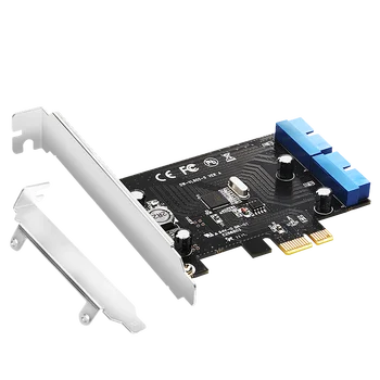 PCI-E до USB 3.0 на Предния Панел на Шасито Такса за разширяване на Настолен КОМПЮТЪР към USB 3.0 Пин Двойна 20PIN