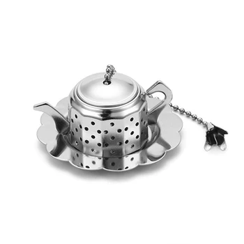 Чудесен Чайник От Неръждаема Стомана Кана За Приготвяне На Чай, Подправки Напитка Филтър Билков Филтър