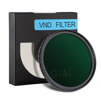 GiAi ND2-400 Променлив ND филтър 9 Stop Регулируем Обектив на камерата с неутрална плътност 82 мм 77 мм и 72 мм 67 мм 62 мм 58 мм 52 мм и 49 мм