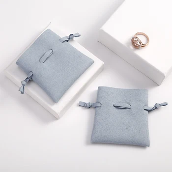 Коледни Подаръци Сватба Подарък Чанта Малък Луксозен Velvet Плик Торбички от Микрофибър за Опаковане на Бижута за Пръстени, Обеци, Колие