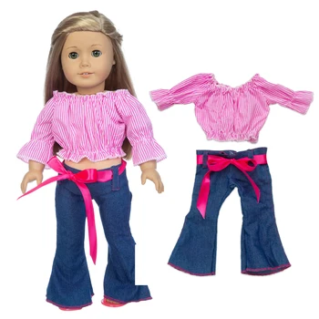 2020 Нов костюм с изгорени панталони, подходящ за кукольной дрехи American Girl, 18-инчовата кукла, подарък за Коледа за момиче (продава се само дрехи)