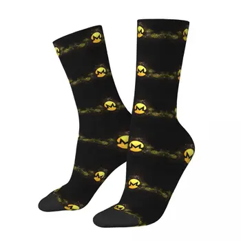 Забавни Happy Мъжки Чорапи XMR Essential Ретро Harajuku Криптовалюта Хип-Хоп Новост Случайни Екипажа Луд Чорап Подарък С Принтом