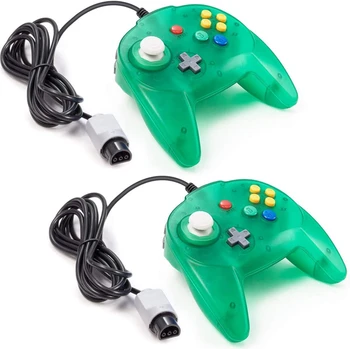[Нова версия] 2 опаковки, за да контролер N64, игри и джойстик за 64-Plug & Play (джойстик от Япония) Зелена джунгла