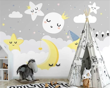 Бакал Индивидуален размер 3d тапети Скандинавски карикатура облак звездното небе декор на детска стая Papel de Pared 3D тапети стенопис