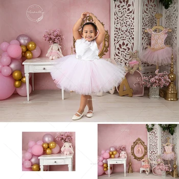 Фон за Снимки на Принцеса Розова Къща Принцеса Балетные Костюми За Момичета Рожден Ден на Малки Деца Индивидуален Плакат Снимка Фон