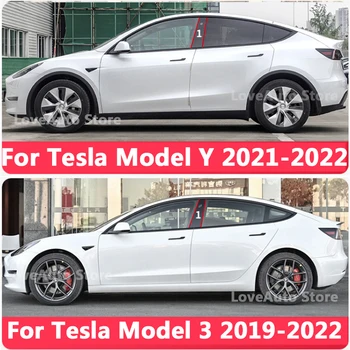 За Tesla, Модел 3 Y 2019 2020 2021 2022 Кола Прозорец Централна Колона B C Капак За Багажник На Финала Корнизи Стикер Рамка Аксесоари На Кутията