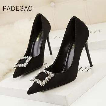 Дамски Обувки 2021 Crystal Луксозни Корейски Обувки На Висок Ток-Секси Вечерни Нощни Обувки