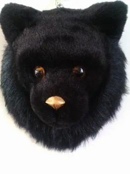 имитация на скъп главата черно мечка 24x24 см, модел от полиетилен и кожа, модел на мечка, предмети за декорация на дома, модел подарък d318