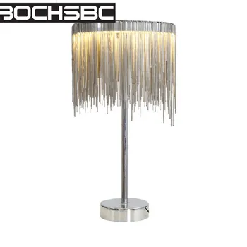 BOCHSBC Съвременната Мода Персонализирани Алуминиева Верига Настолна Лампа за Дневна Спални Хотел Художествена Украса Верига Настолни Лампи