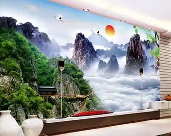 потребителски стенописи 3d фото тапет Китайски стил минно облак пейзаж живопис спалня начало декор тапети за стени, на рула 3D