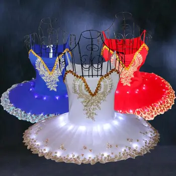 Професионални Балетные Костюми За Изказвания Облекло Дамско Лебедово Езеро Луминесцентна Танцови Led Light Performance Танци H501