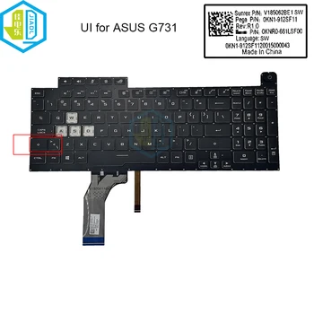 Английска клавиатура с интерфейс RGB подсветка за ASUS ROG Strix G731 G731G G731GT G731GU, слот на клавиатури за лаптопи, Цветни светлини 661LSF00