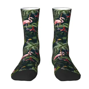 Новост, мъжки чорапи с шарките на Джунглата, Туканом, Фламинго и Папагала, топли чорапи дишащи Унисекс с 3D Принтом, чорапи с тропическа Птица