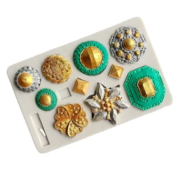 Нов Скъпоценен Камък Бижута Кристален Брошка Фондан Силиконова Форма на DIY Шоколадова Торта Мухъл Инструменти За Украса на Тортата