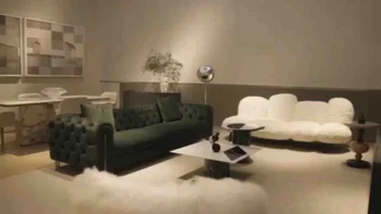 Скандинавски текстилен разтегателен хол модерен минималистичен разтегателен вълна стол в магазин за дрехи индивидуалност