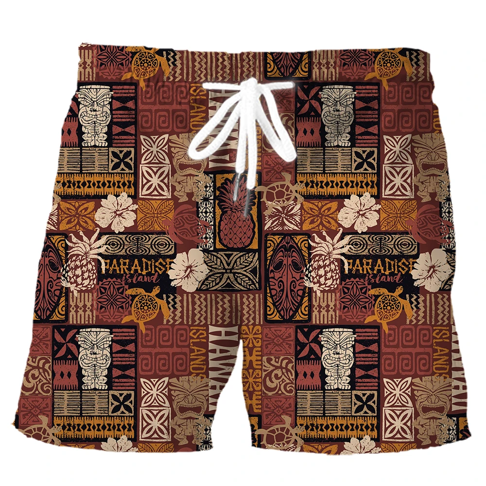 CLOOCL Модерен Мъжки къси Панталони Хавай Листа от Тропически Растения Маска Ананас 3D Печатни къси Панталони Летни Всекидневни Спортни Панталони Изображение 2