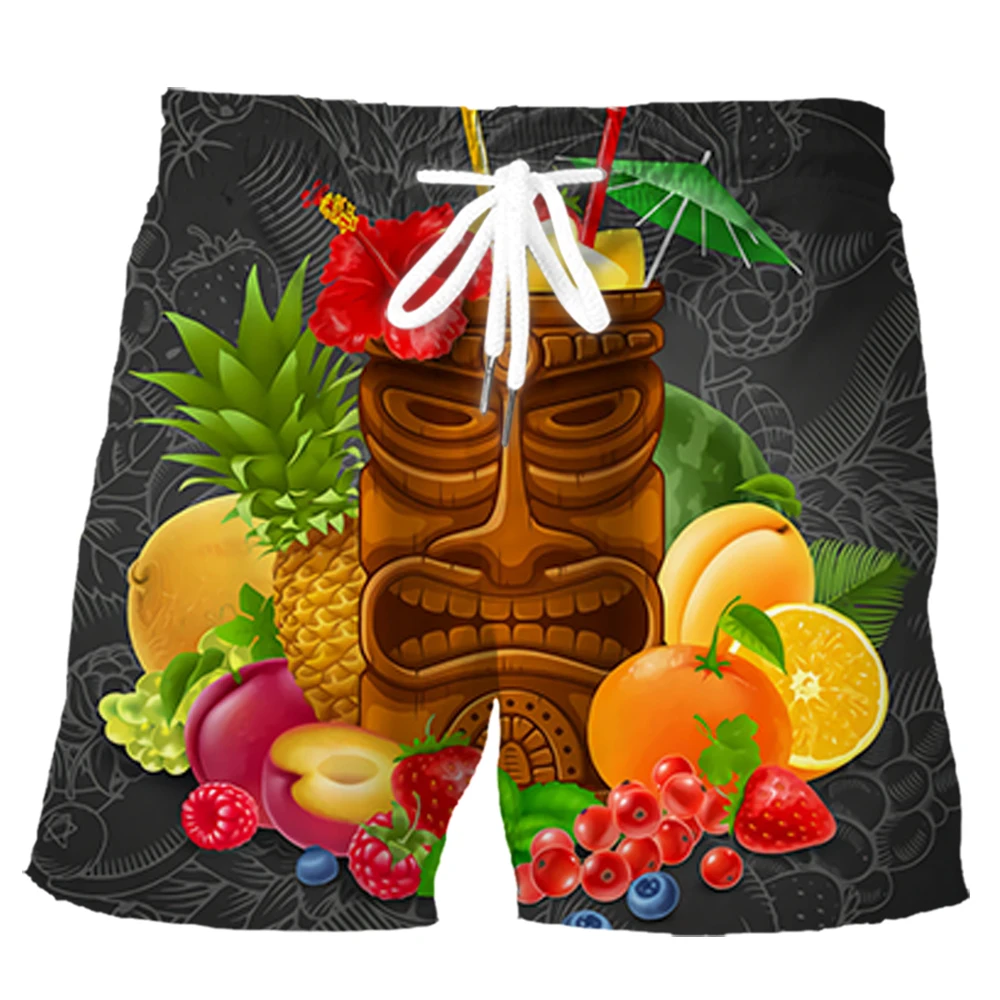 CLOOCL Модерен Мъжки къси Панталони Хавай Листа от Тропически Растения Маска Ананас 3D Печатни къси Панталони Летни Всекидневни Спортни Панталони Изображение 4