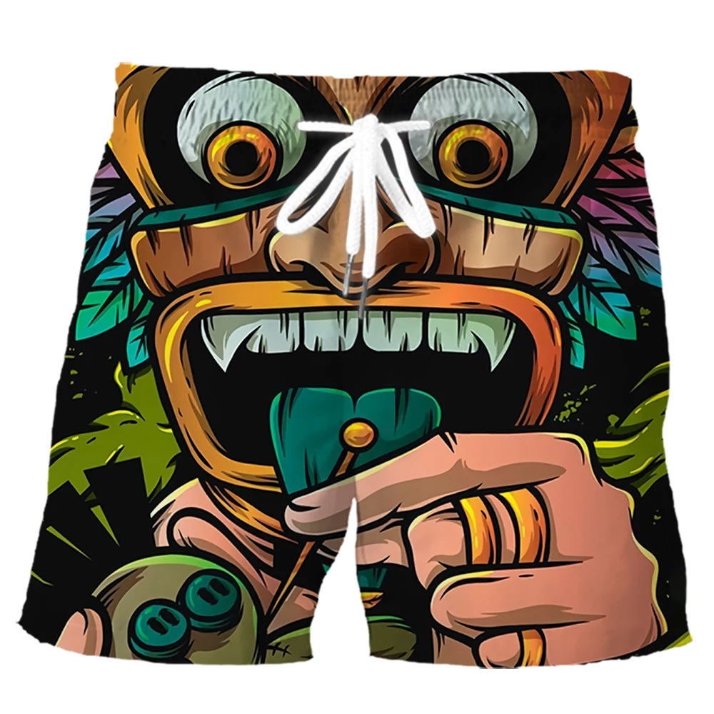 CLOOCL Модерен Мъжки къси Панталони Хавай Листа от Тропически Растения Маска Ананас 3D Печатни къси Панталони Летни Всекидневни Спортни Панталони Изображение 5