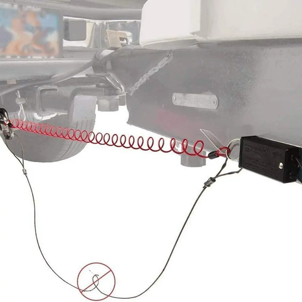 Φ2.5mm х 1.5 m Пътен ремарке Анти-Изгубен Кабел, Лесно намотанный спирала, Лесно се инсталира с Помощта на Безопасно Отрывного кабел, аксесоари За Къмпинг, Трайни Изображение 5