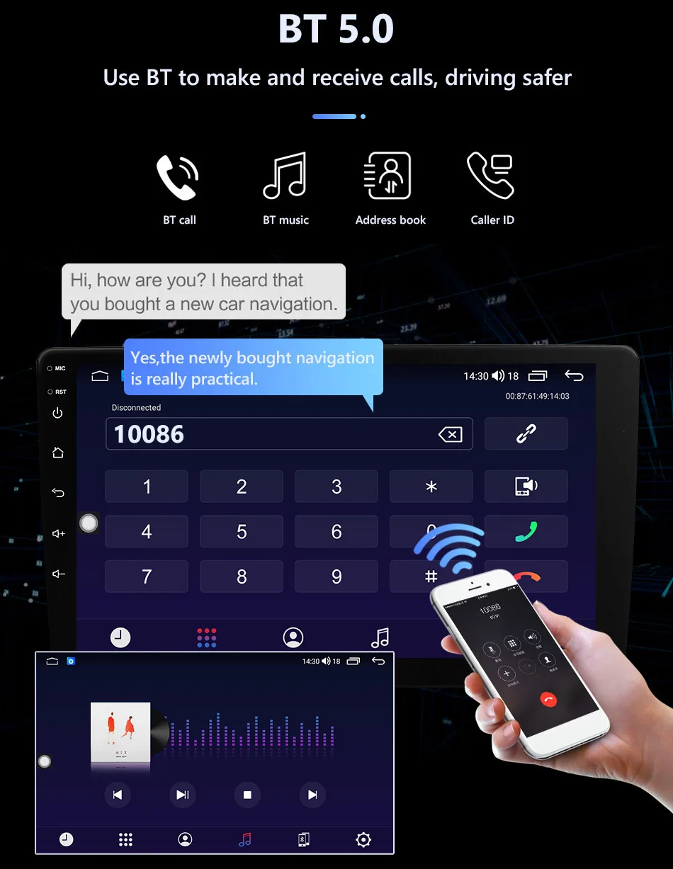 Eunavi 2 din Android 10 Автомобилен Радиоприемник GPS За Mitsubishi Lancer 2010-2016 Carplay Мултимедиен плейър 2din 4G QLED без dvd Изображение 3