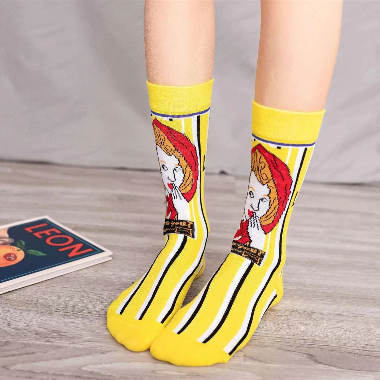 5 двойки/лот, Висококачествени Дамски чорапи с герои от анимационни филми, памучни Удобни и дишащи Чорапи, всесезонни Топли Чорапи За Дамите Изображение 5