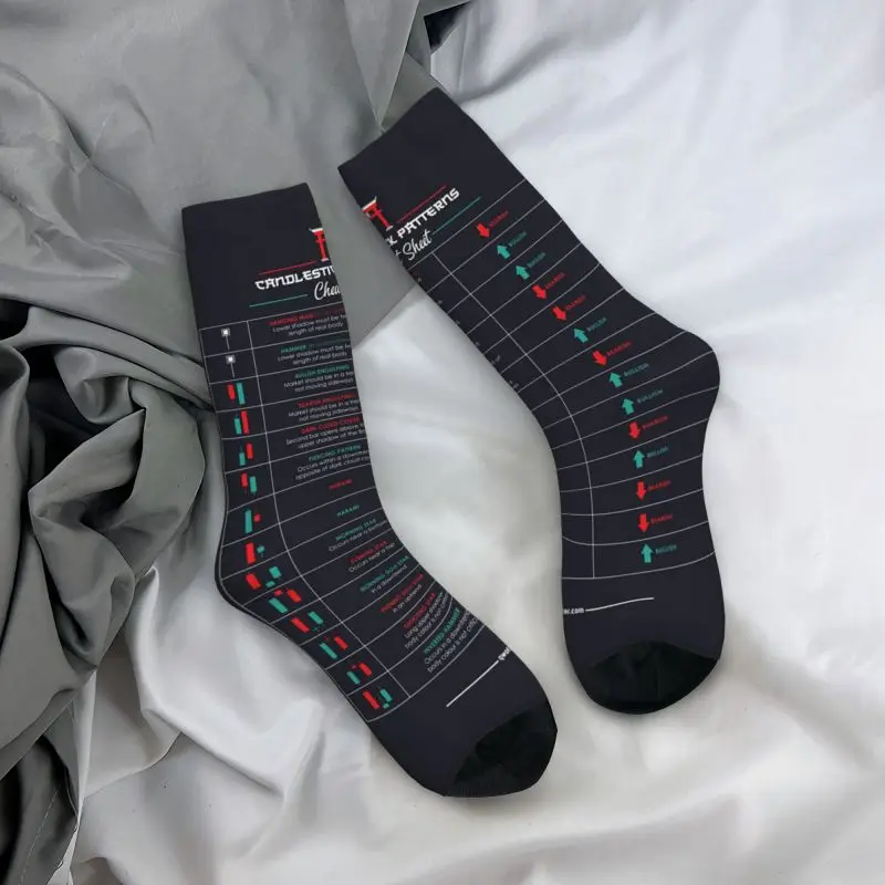 Забавни Мъжки Чорапи с Шарките на Резервирането на Forex, Чорапи Унисекс, Дишащи Топли Чорапи с 3D-Печат за Борсова търговия Изображение 3