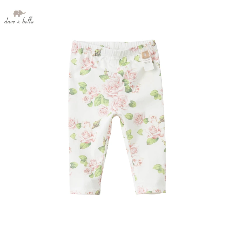 DB16701 дейв bella/ пролетни модни панталони с флорални принтом за малки момичета, детски панталони пълна дължина, панталони за деца Изображение 0