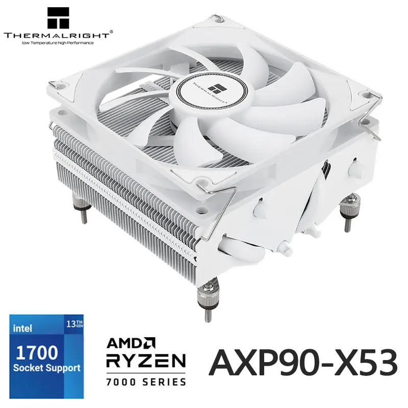 Thermalright AXP90-X53 бял Нископрофилен Процесор Въздушен Охладител 53 mm Височина С 92 мм PWM Вентилатора за Охлаждане на AMD AM4 AM5 LGA1700 115X 1200 Изображение 0
