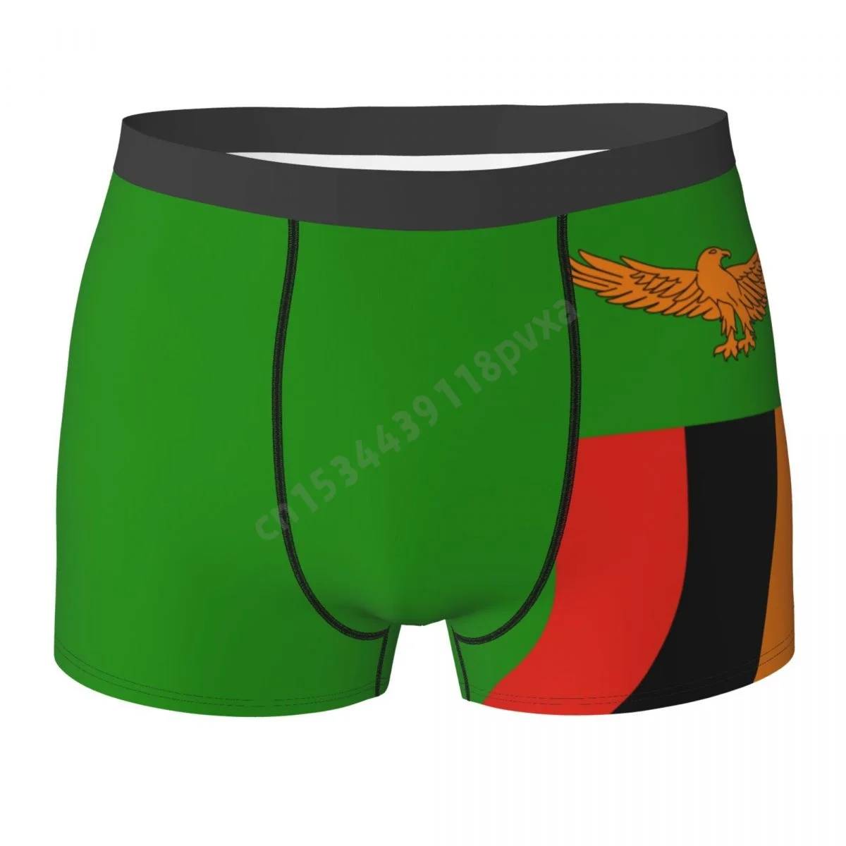 Мъжки Колан Замбия Флаг На Страната Боксови Шорти Полиестер Гащи За Момчета Мъжки Голям Размер Изображение 0