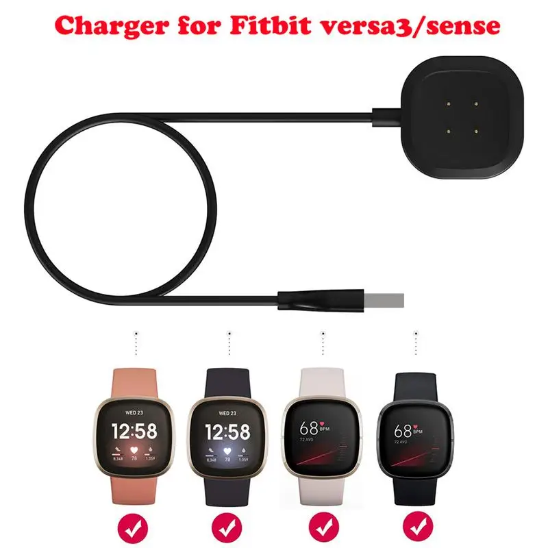 Зарядно устройство ще захранване на Зарядно устройство и Адаптер за USB Кабел За Зареждане на Основния Кабел За Fitbit Sense Бързо Зарядно Устройство За Fitbit За Versa 3 Смарт Часовници Аксесоар Изображение 5