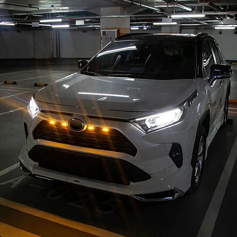 4 БР. Led Предните Светлини за Печене за Toyota RAV4 2019 2020 2021 Външна Лампа за Печене, Бял Амбър Светлина Изображение 5