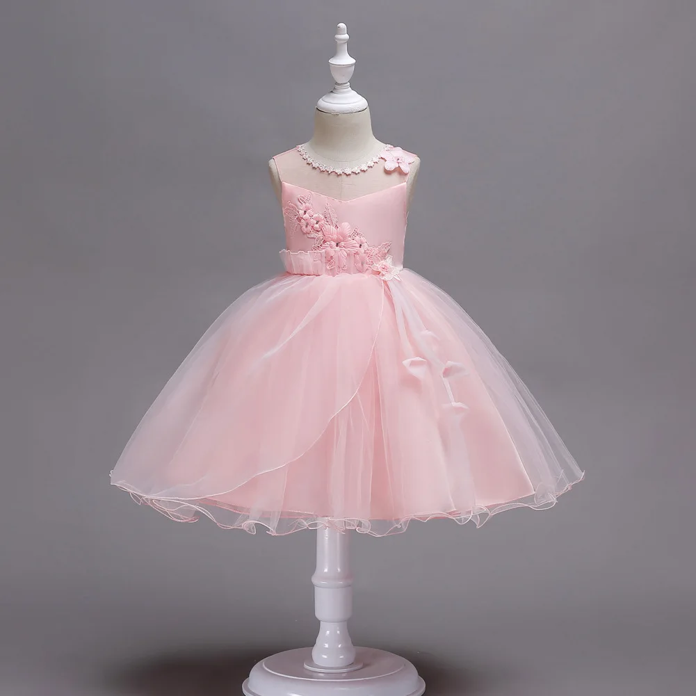 Бебешка рокля Лятото Женствена Рокля на Принцеса Газово рокля с цветен модел за момичета 3-12 години Изображение 1