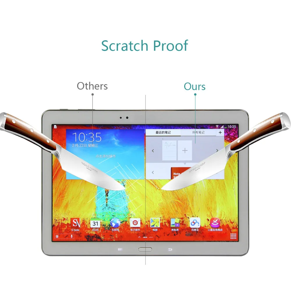 Новост За Samsung Galaxy Tab 2 От 10.1 P5100 P5110 P5113 N8000 Забележка 10,1 2014 P600 P601 P605 Защитно фолио за екран от закалено стъкло Изображение 2